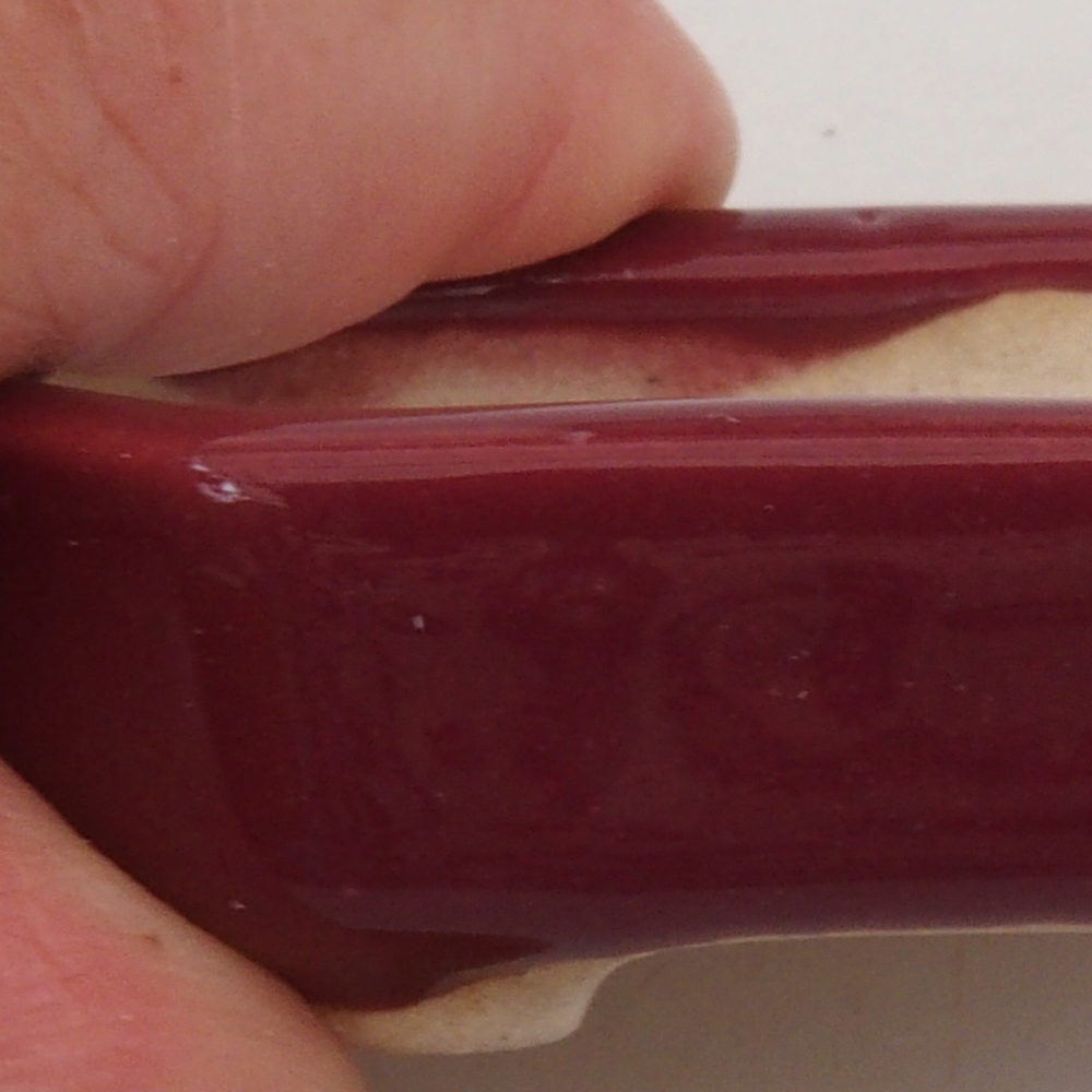Mini bonsaischaal 5,5 x 4 x 1,5 cm, kleur bordeauxrood
