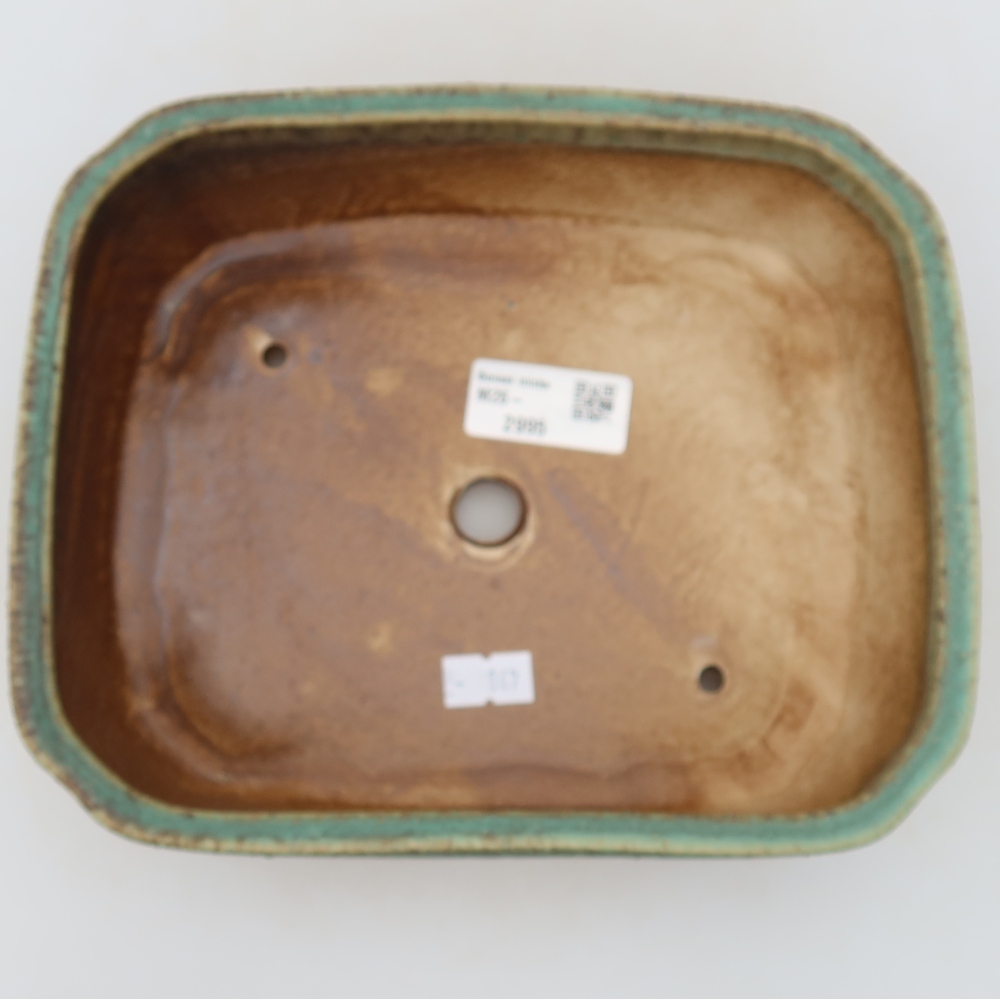 Keramische bonsaipot 21,5 x 18 x 6 cm, kleur groen