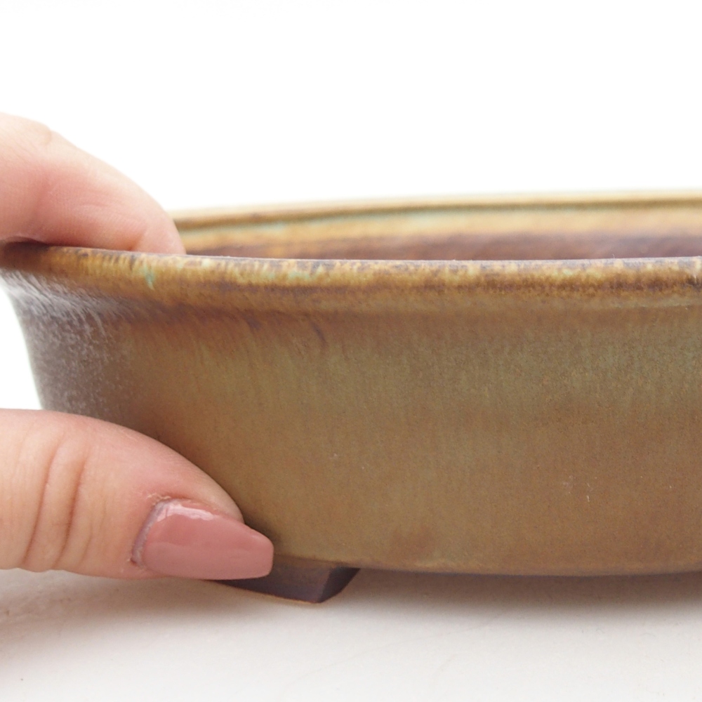 Bonsaischaal van keramiek 21 x 19 x 8 cm, groen