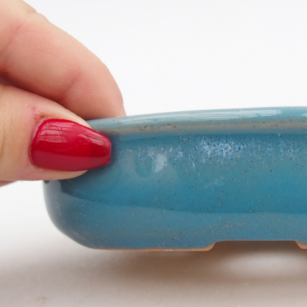 Bonsaischaal van keramiek 26 x 26 x 8 cm, kleur rood