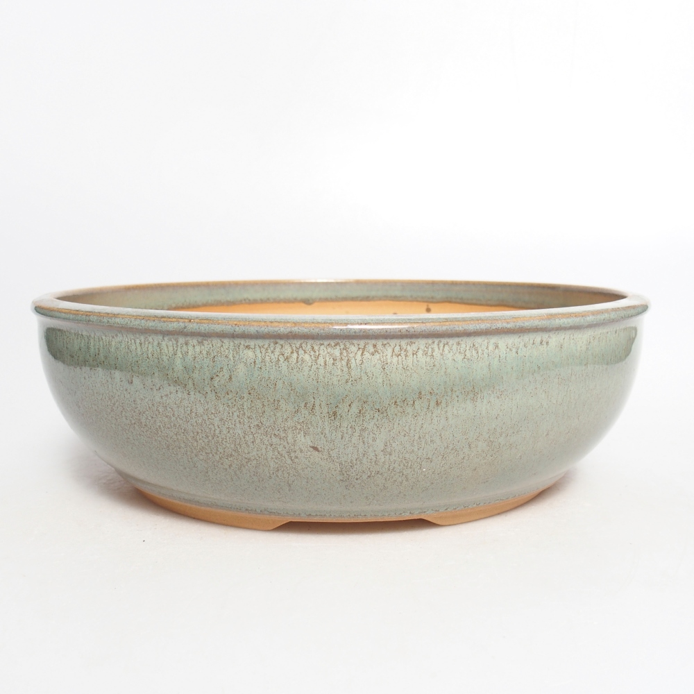 Bonsaischaal van keramiek 22,5 x 22,5 x 7 cm, groen