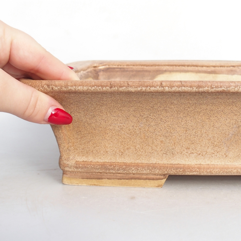 Bonsaischaal van keramiek 29,5 x 24,5 x 8 cm, roze