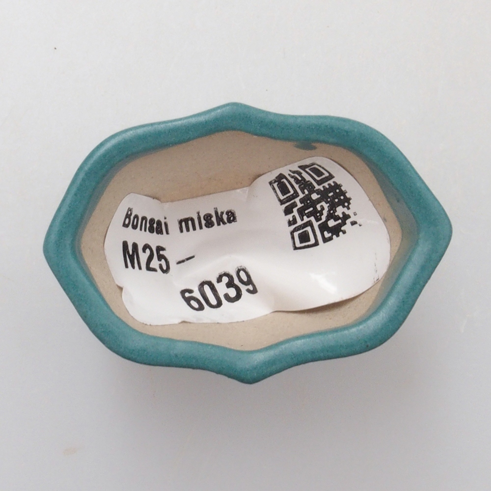 Bonsaischaal van keramiek 6,5 x 5,5 x 4 cm, kleur blauw