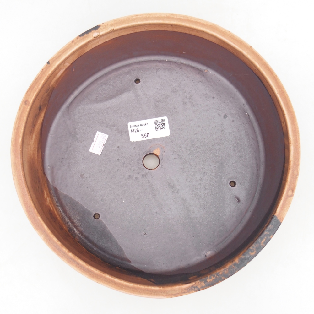 Bonsaischaal van keramiek 24,5 x 24,5 x 7 cm, roze
