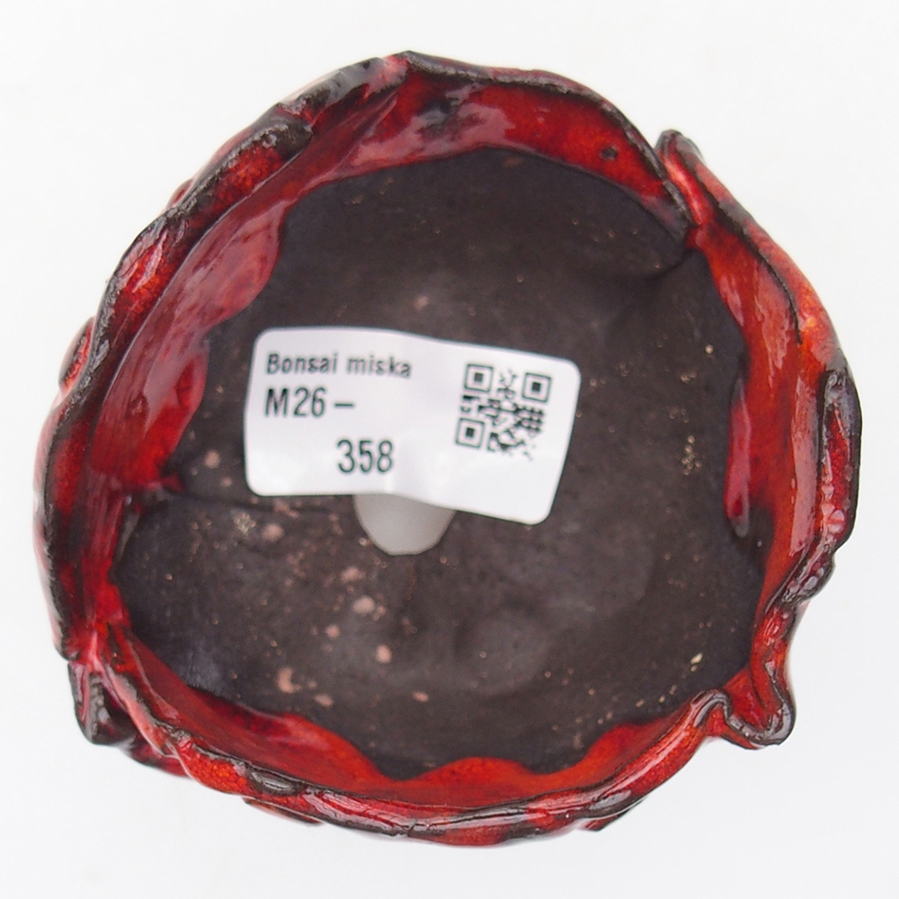 Keramische schaal 9 x 7,5 x 7 cm , kleur rood