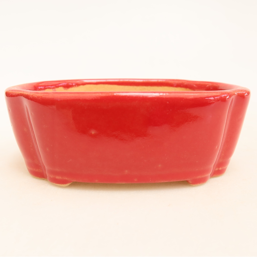 Keramische bonsaipot 10,5 x 8 x 4 cm, kleur: rood