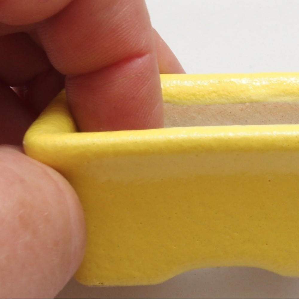 Bonsaischaal van keramiek 5,5 x 4 x 2,5 cm, geel