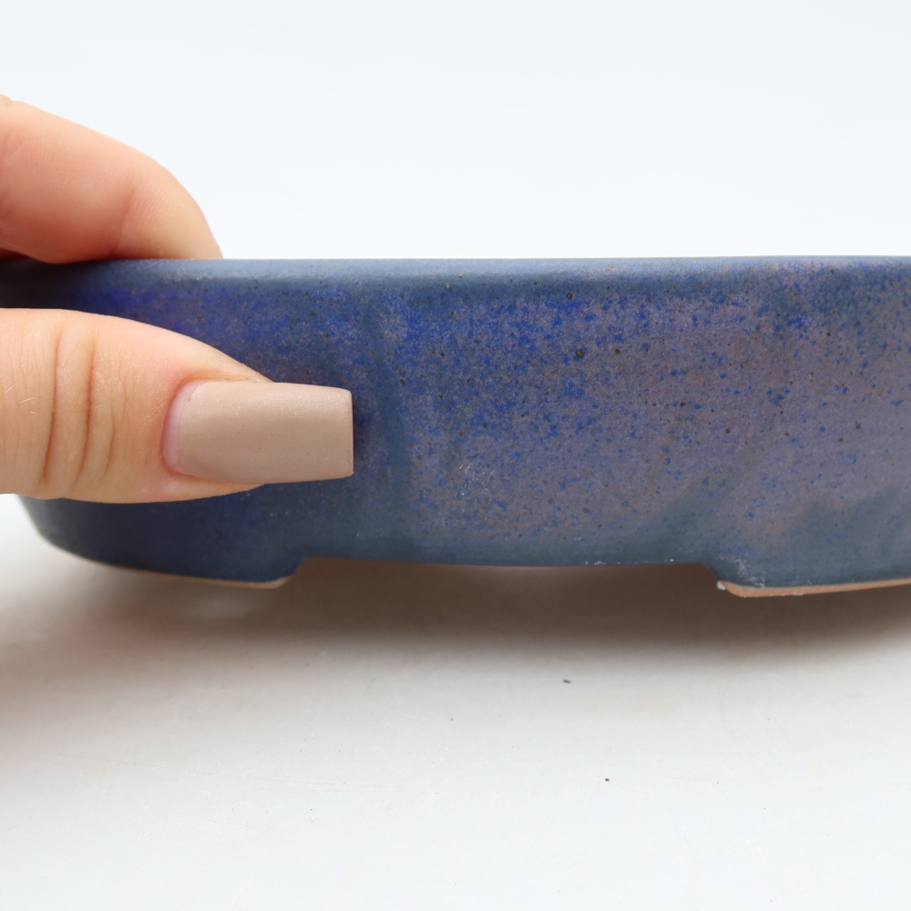 Keramische bonsai-schaal 17 x 14 x 4 cm, kleur: blauw