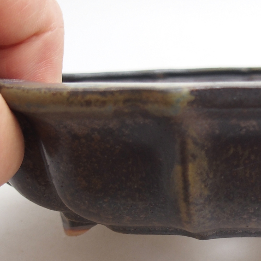 Bonsaischaal van keramiek 18 x 18 x 4,5 cm, bruin