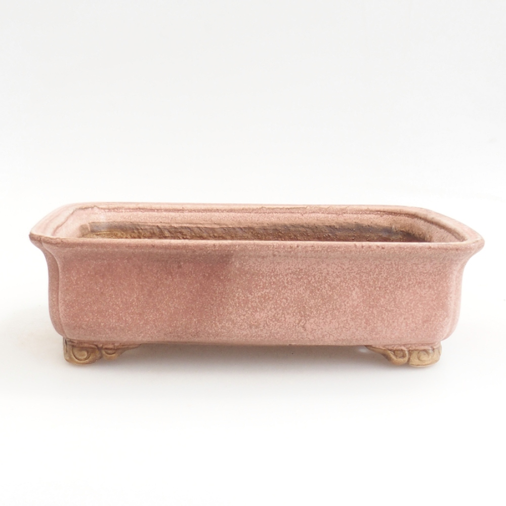Bonsaischaal van keramiek 24,5 x 19 x 7 cm, roze