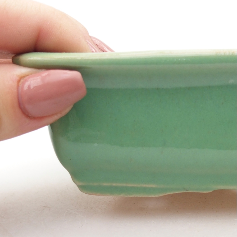 Bonsaischaal van keramiek 13,5 x 10 x 4 cm, groen