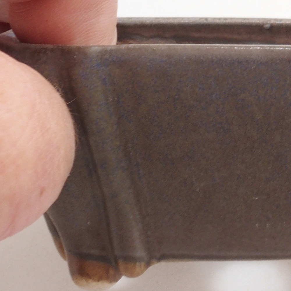 Bonsaischaal van keramiek 10 x 8,5 x 4 cm, bruin