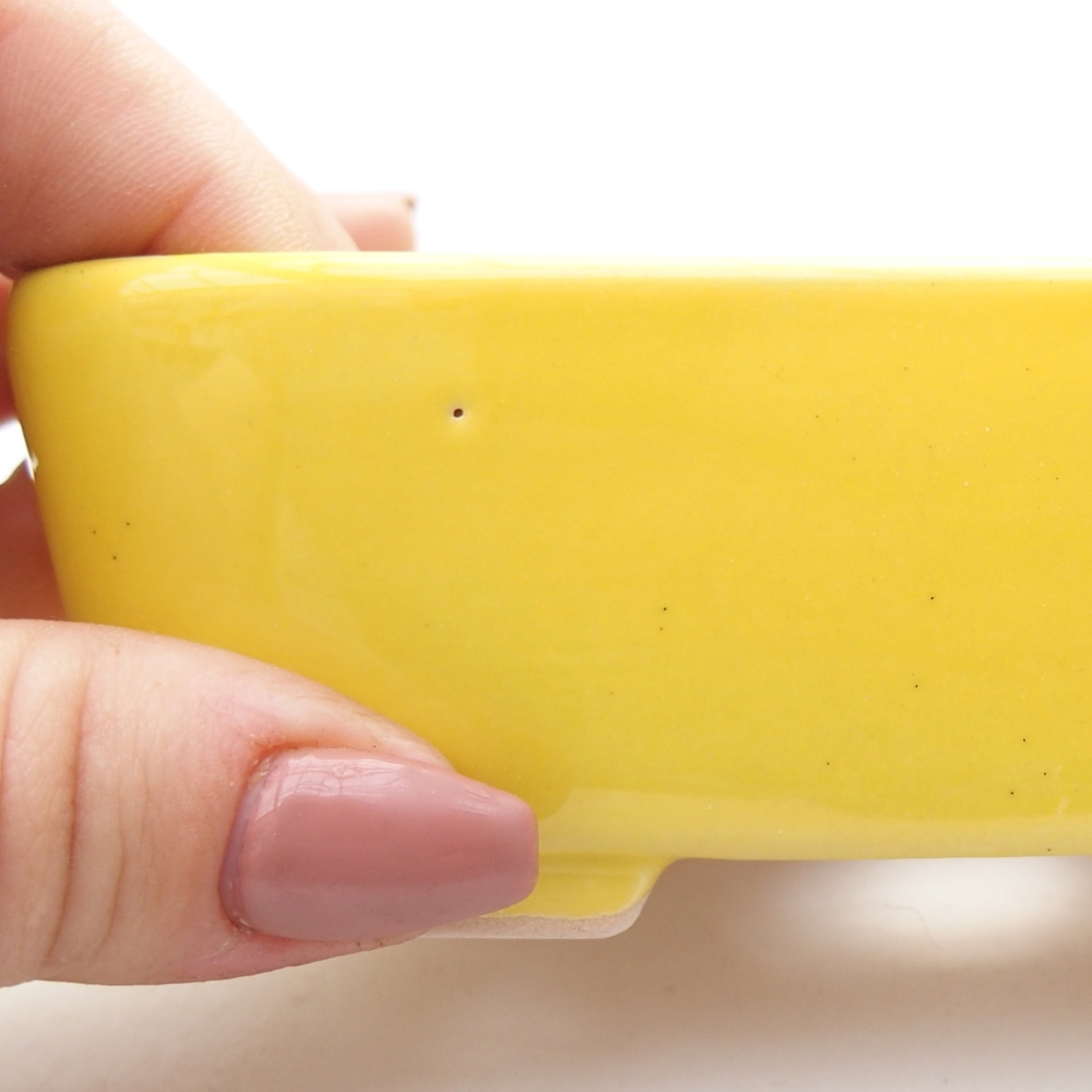 Bonsaischaal van keramiek 12,5 x 9 x 3,5 cm, geel