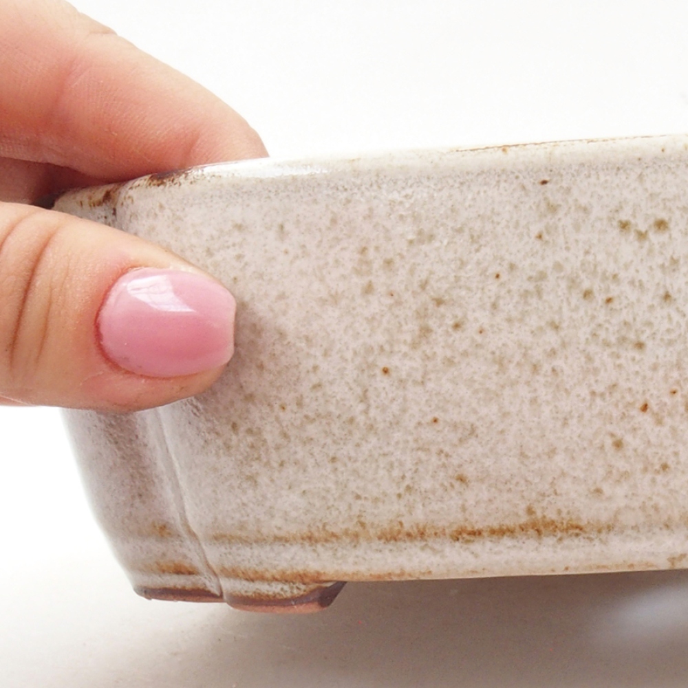 Bonsaischaal van keramiek 18 x 13 x 5 cm, wit