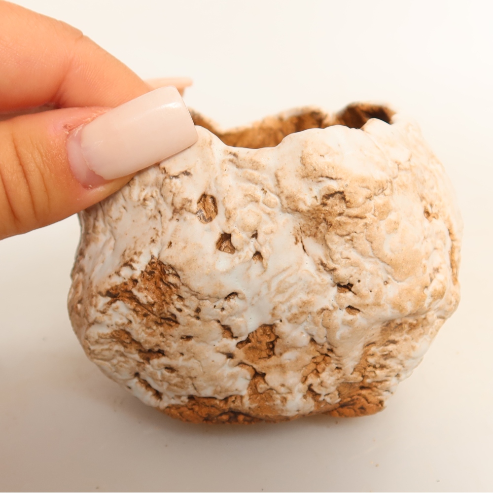 Keramische schaal  7,5 x 7 x 6,5 cm, kleur: wit