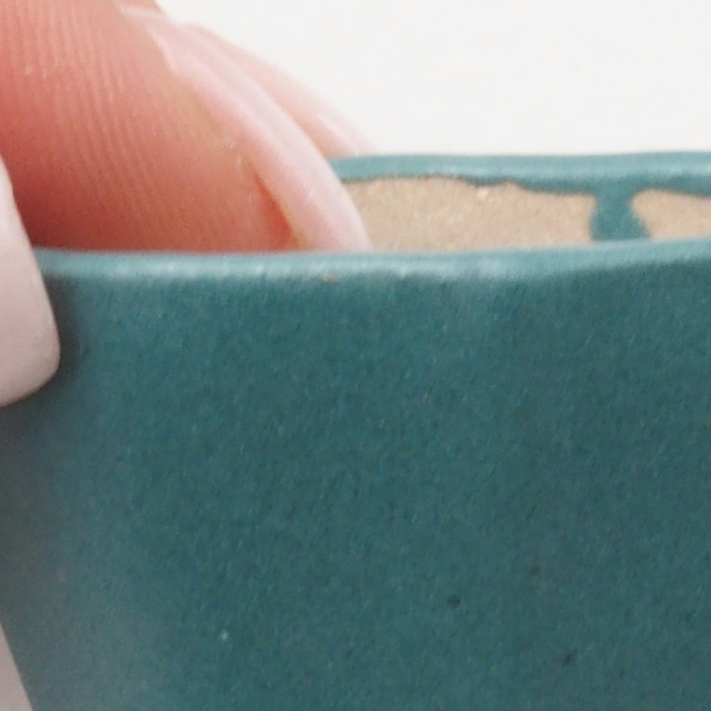 Bonsaischaal van keramiek 6,5 x 5,5 x 4 cm, kleur blauw