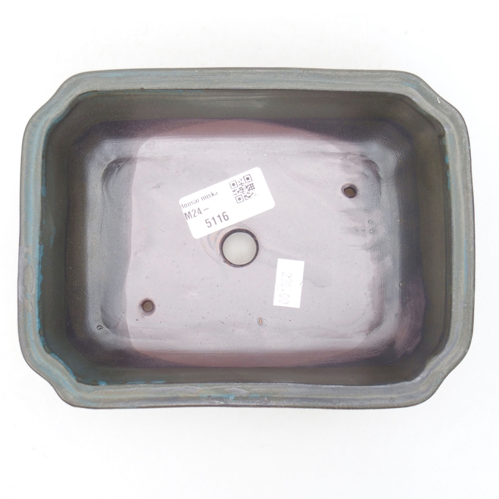 Bonsaischaal van keramiek 18 x 13,5 x 5 cm, grijs