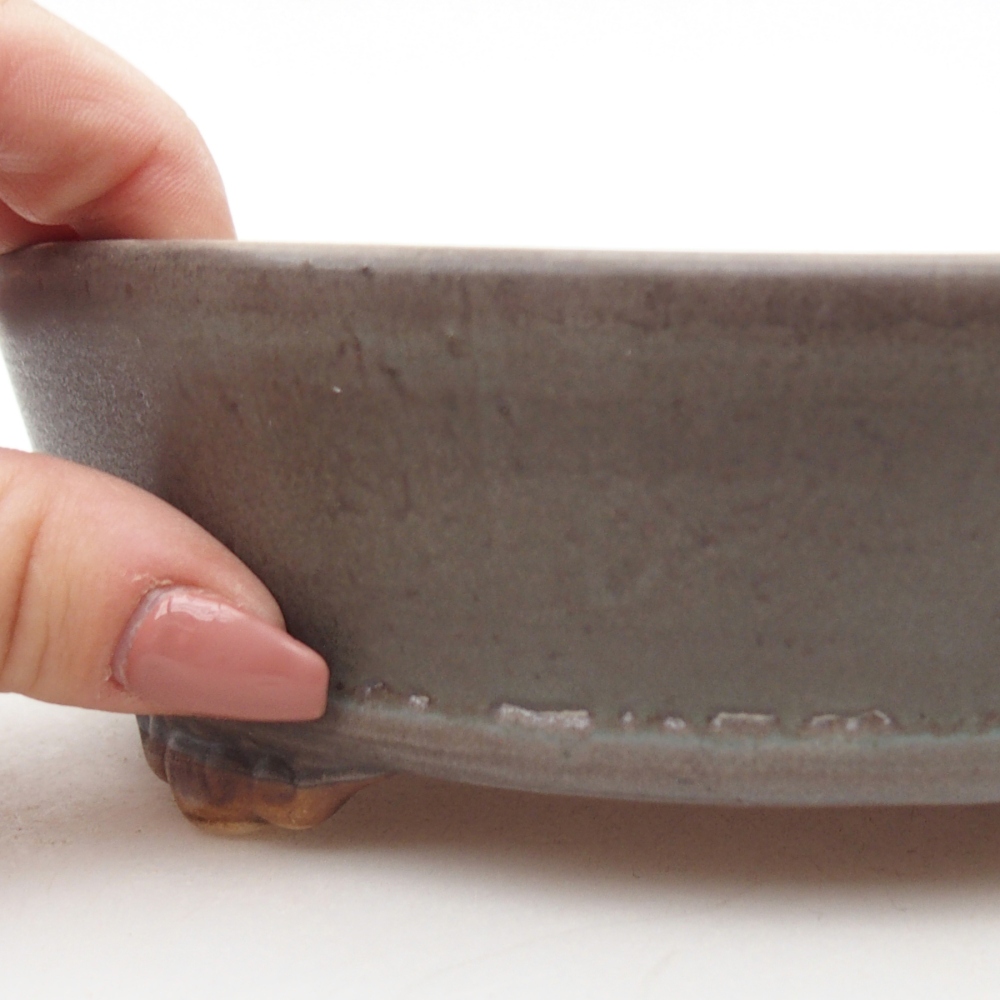 Bonsaischaal van keramiek 17,5 x 17,5 x 5 cm, kleur blauw