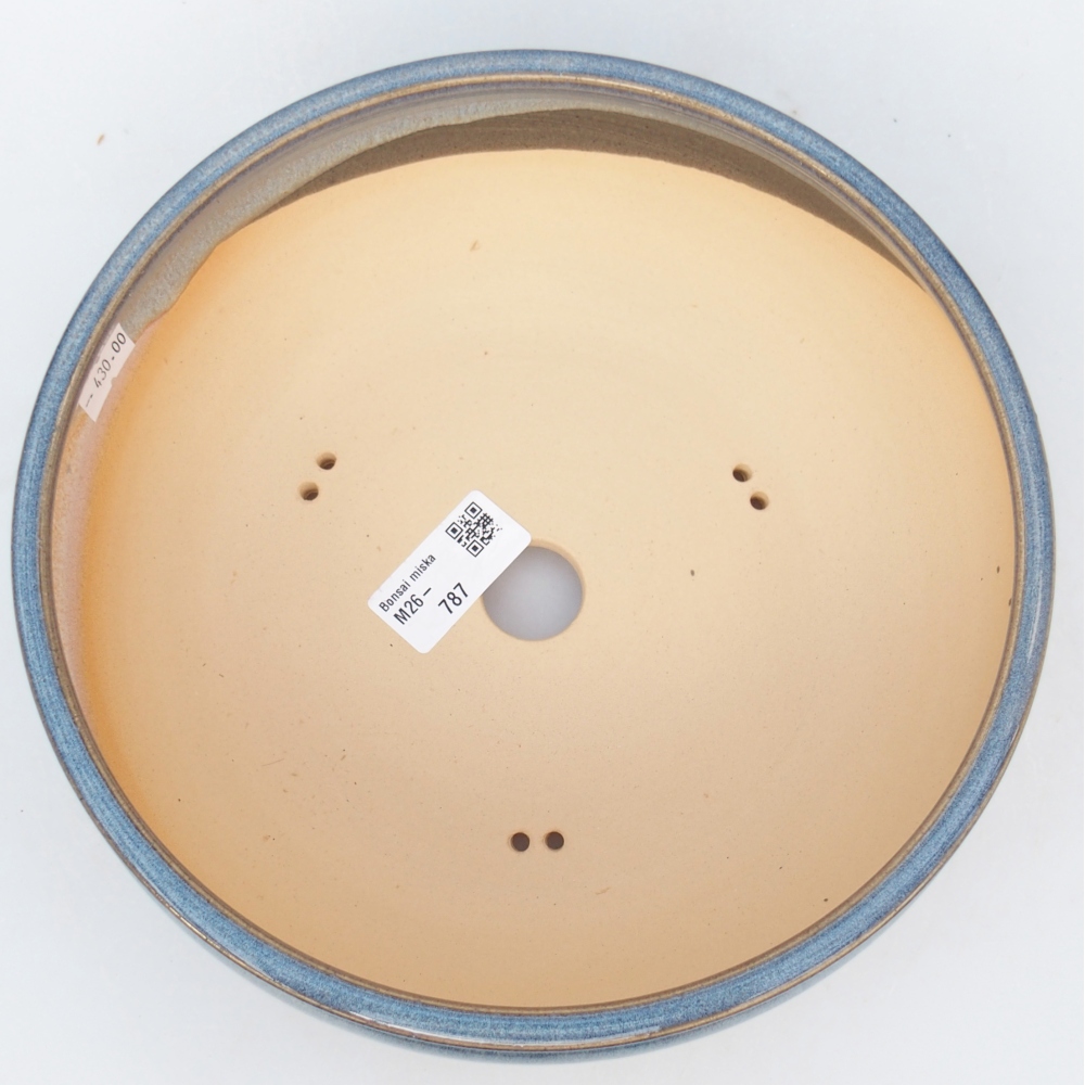 Bonsaischaal van keramiek 22 x 22 x 7,5 cm, kleur blauw