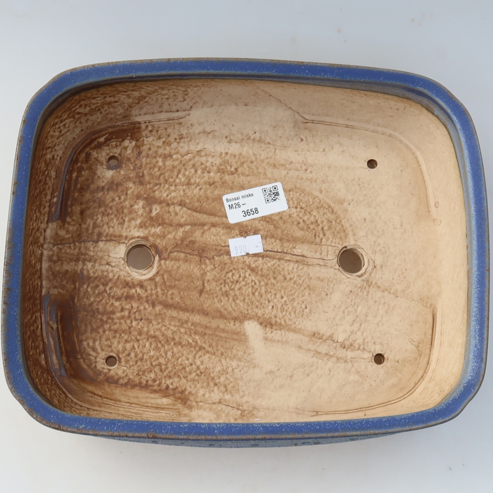 Keramische bonsaischaal 29 x 23 x 7 cm, kleur: blauw