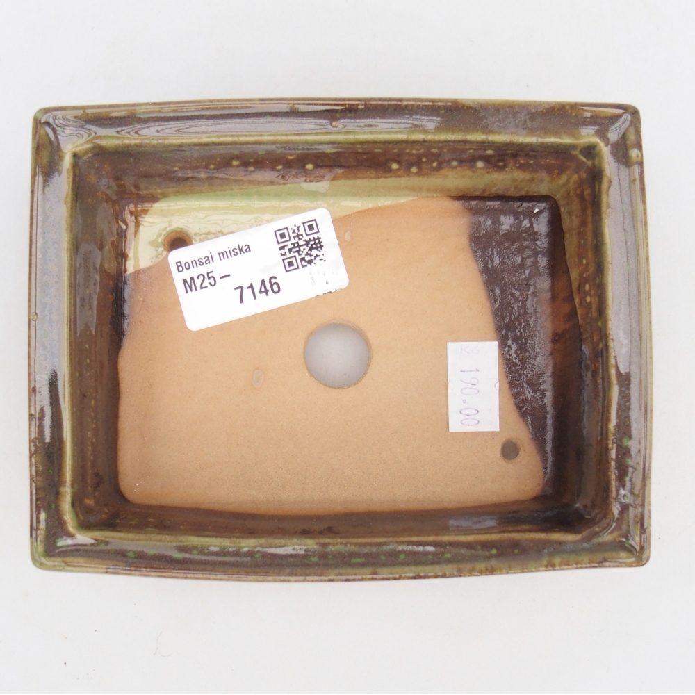 Bonsaischaal van keramiek 26 x 26 x 8 cm, kleur rood