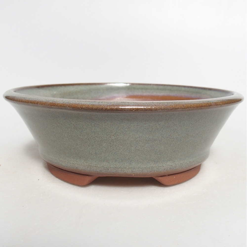 Bonsaischaal van keramiek 15 x 15 x 5 cm, groen