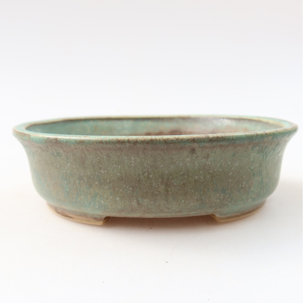 Keramische bonsaipot 12,5 x 11,5 x 3,5 cm, kleur groen