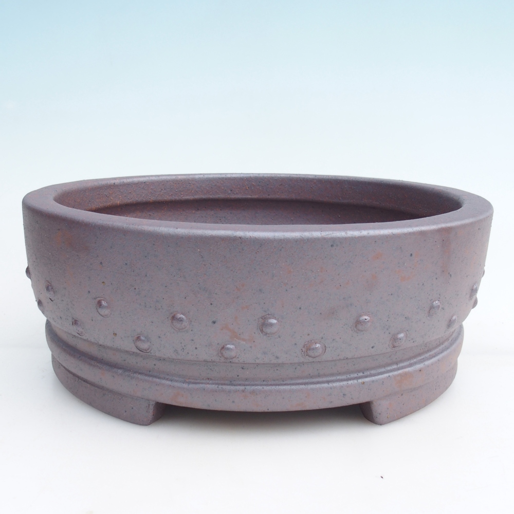 Bonsaischaal van keramiek 25,5 x 25,5 x 9,5 cm, metaalkleur