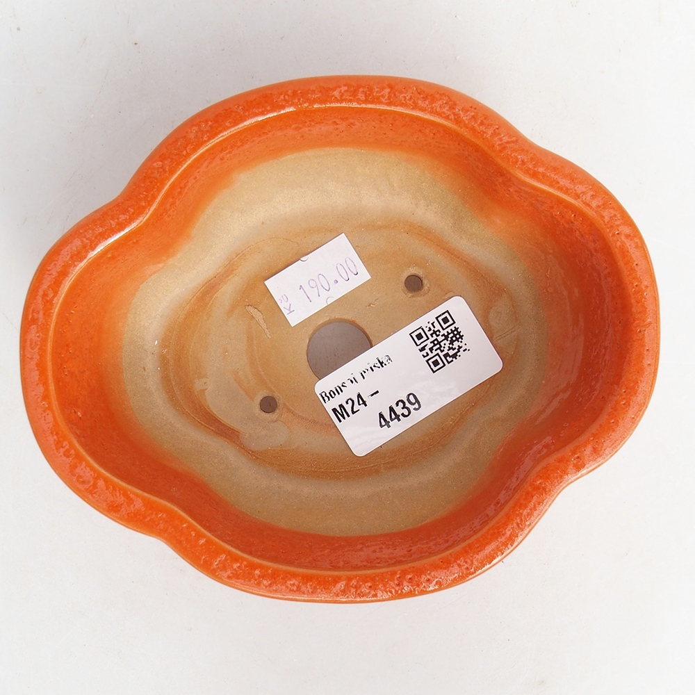 Bonsaischaal van keramiek 13 x 10,5 x 5,5 cm, oranje