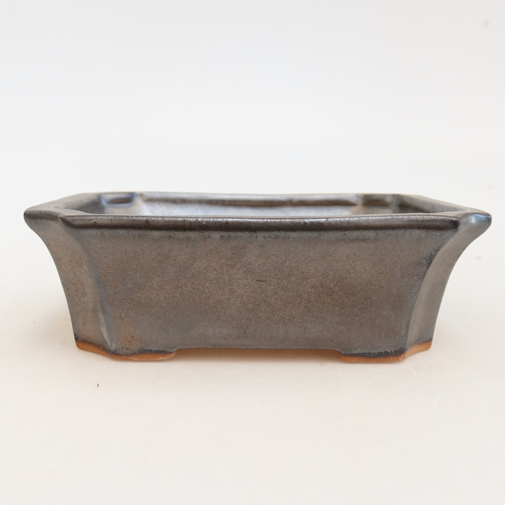 Keramische bonsaipot 13,5 x 11 x 4 cm, metaalachtige kleur