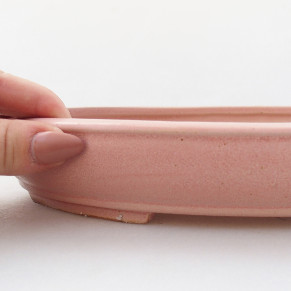 Bonsaischaal van keramiek 24 x 19,5 x 4 cm, roze