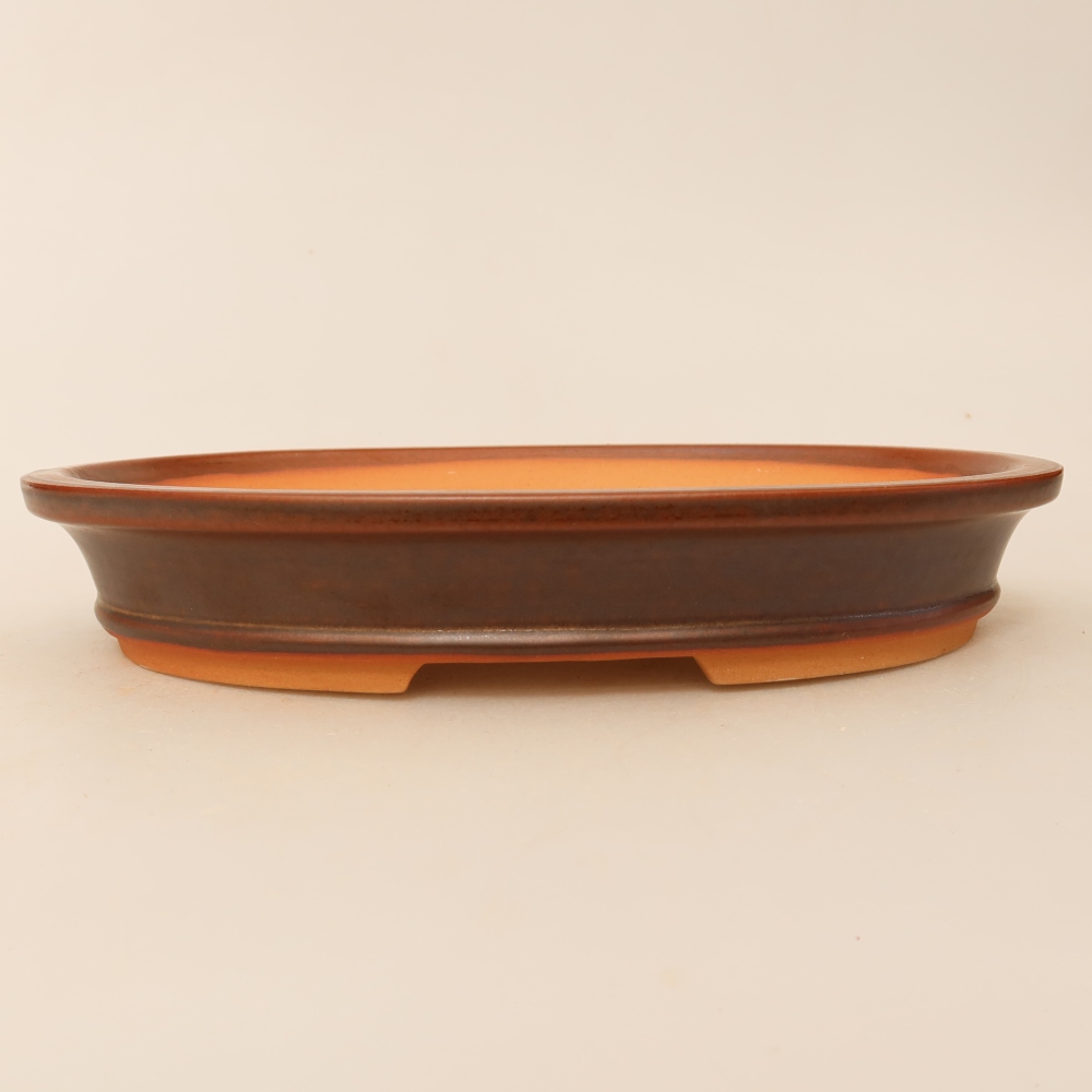 Keramische schaal  21 x 14,5 x 3,5 cm, kleur bruin