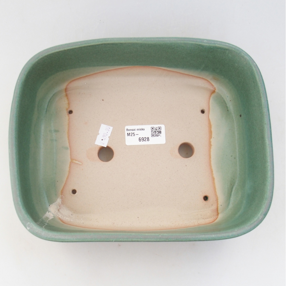 Bonsaischaal van keramiek 23 x 18 x 7,5 cm, groen