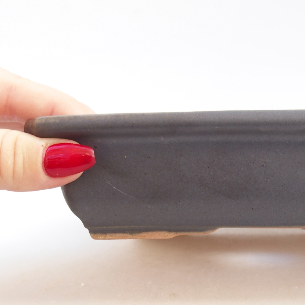 Bonsaischaal van keramiek 26 x 26 x 8 cm, kleur rood