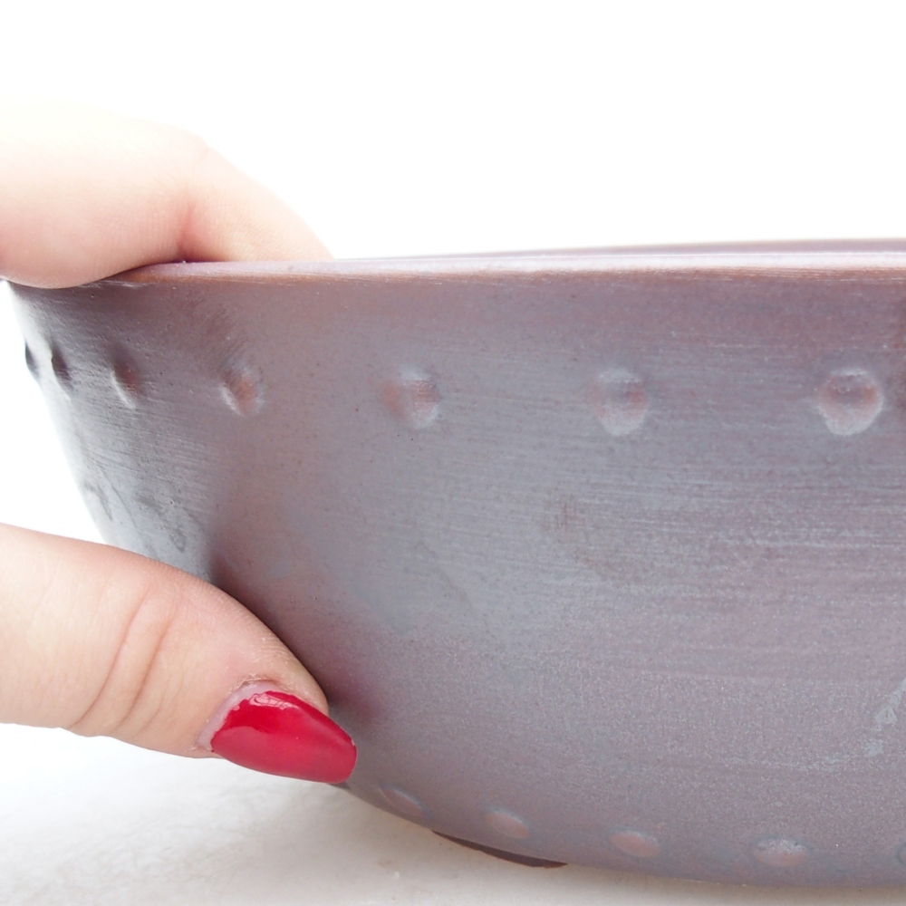 Bonsaischaal van keramiek 24,5 x 24,5 x 7,5 cm, metaalkleur