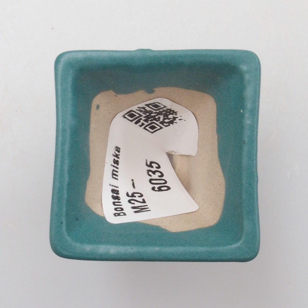 Bonsaischaal van keramiek 6,5 x 5,5 x 4 cm, kleur blauw