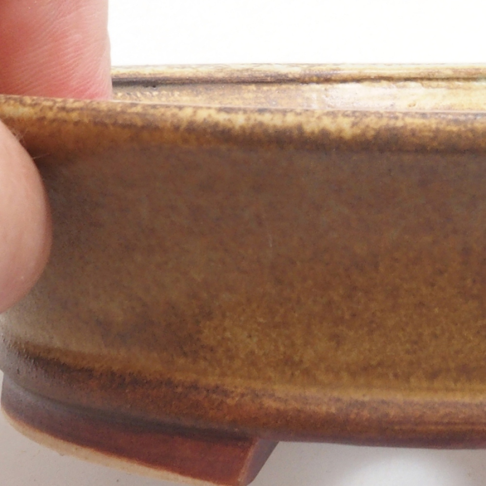 Bonsaischaal van keramiek 10 x 8,5 x 4 cm, bruin