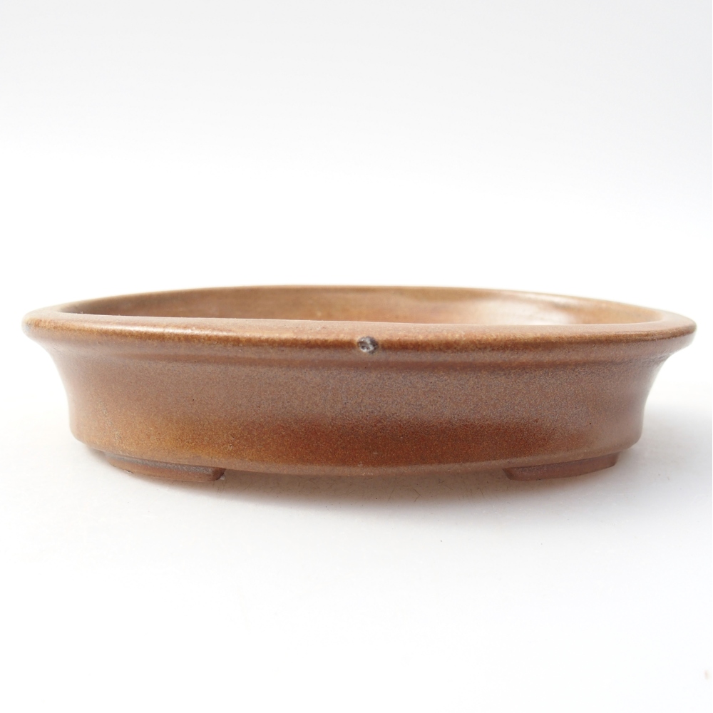 Bonsaischaal van keramiek 13 x 10,5 x 3 cm, bruin