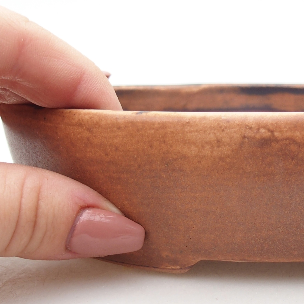 Bonsaischaal van keramiek 17 x 14 x 4 cm, roze