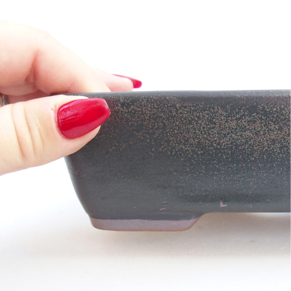 Bonsaischaal van keramiek 26 x 26 x 8 cm, kleur rood