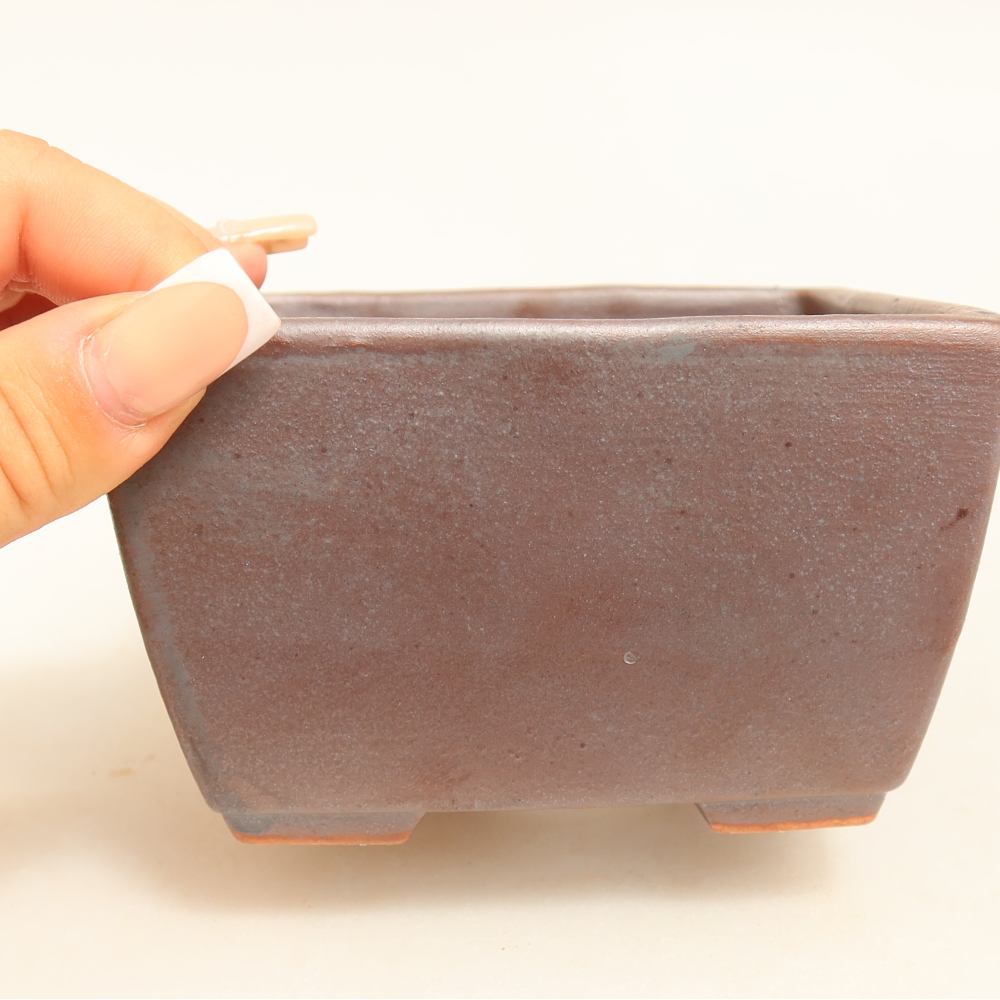 Keramische bonsaipot 10,5 x 10,5 x 6,5 cm, metaalachtige kleur