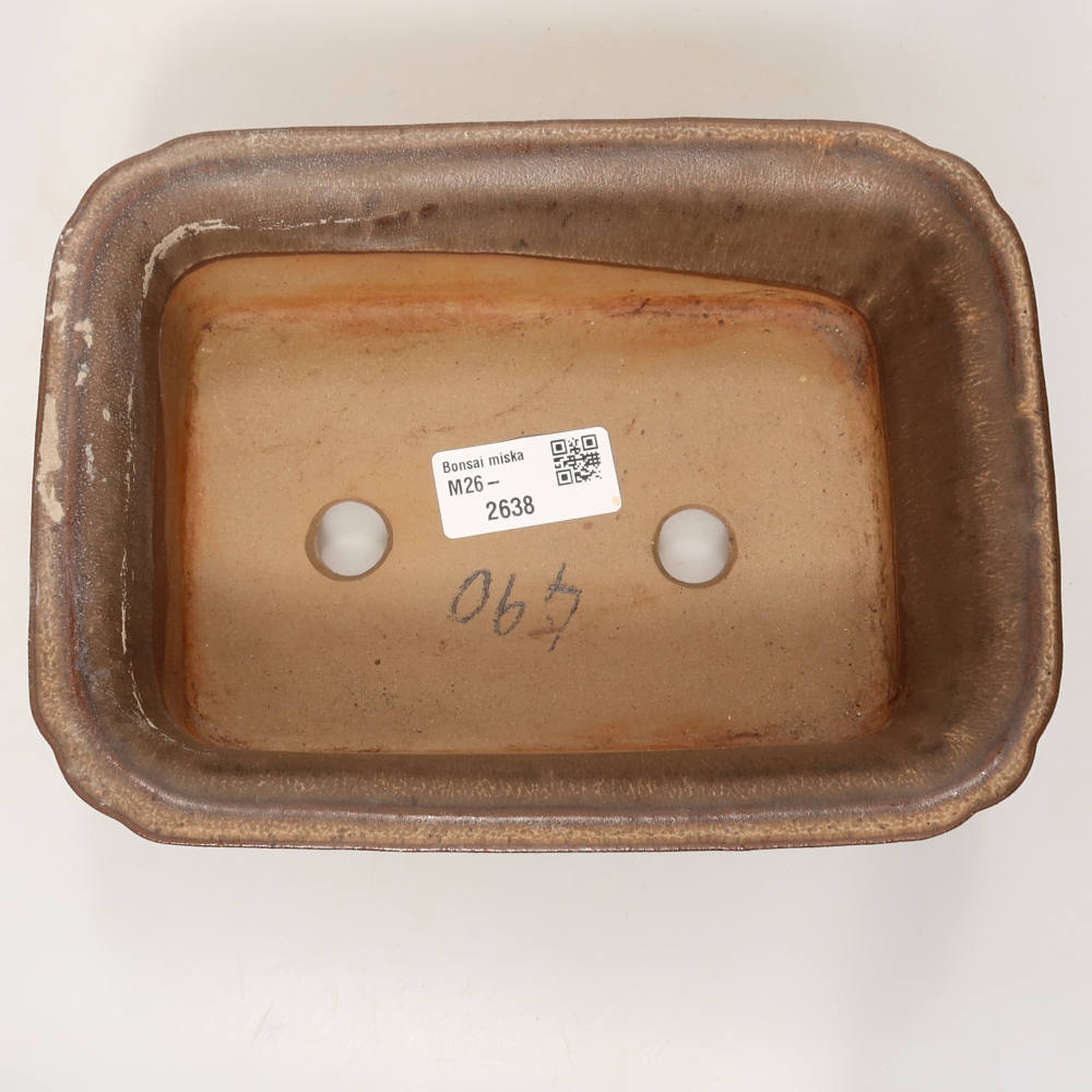 Keramische schaal  20 x 15,5 x 6 cm, kleur bruin