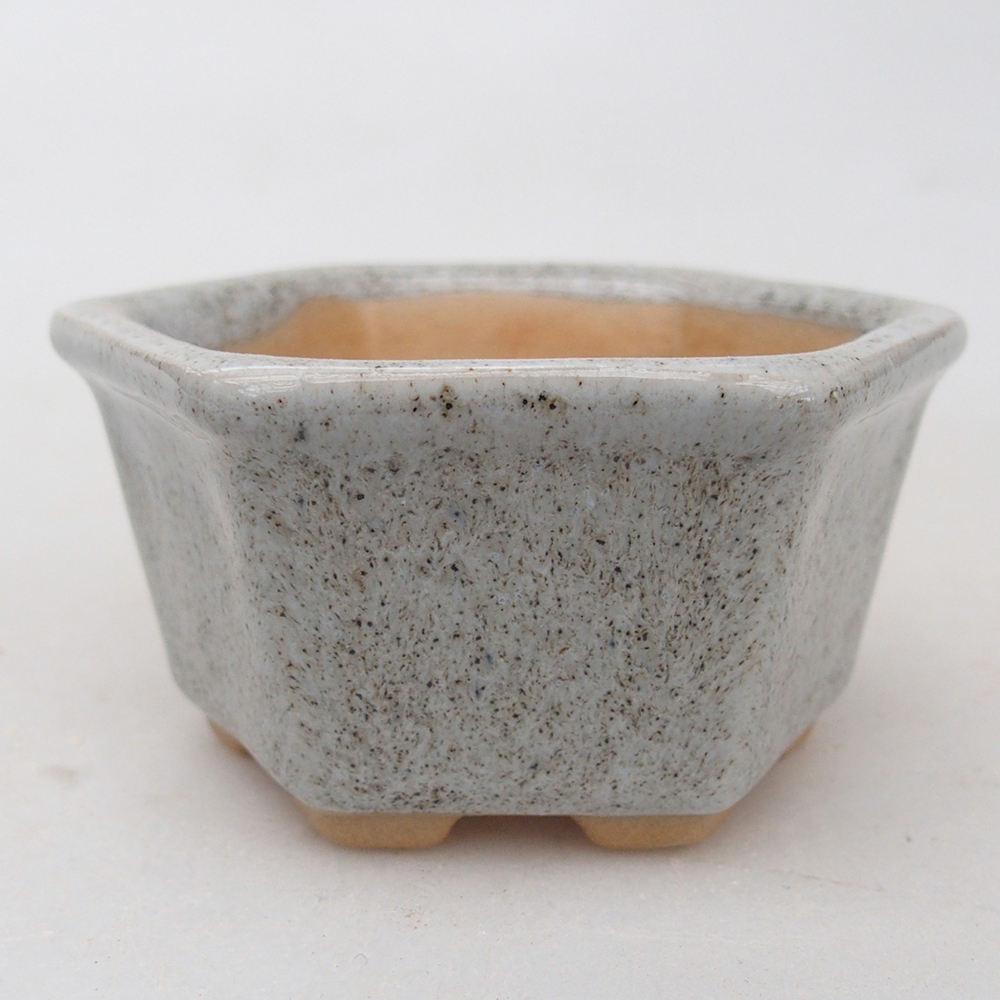 Bonsaischaal van keramiek 7,5 x 7 x 4 cm, grijs