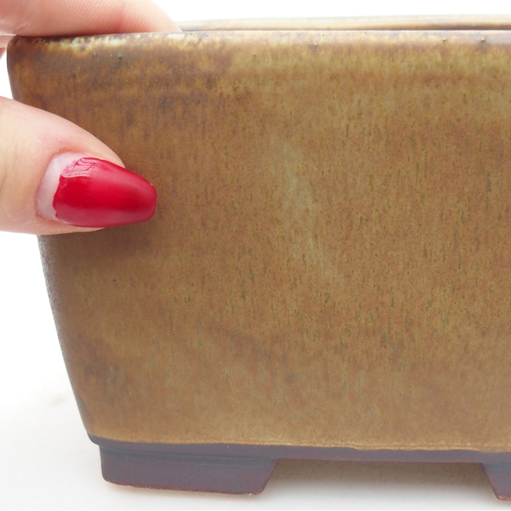 Bonsaischaal van keramiek 12,5 x 12,5 x 8 cm, groen