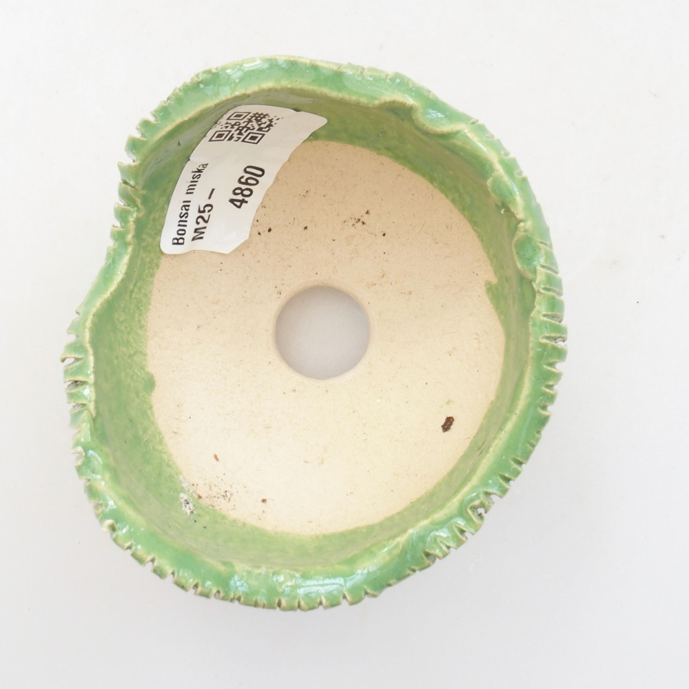 Schelp van keramiek 7,5 x 7,5 x 5,5 cm , kleur groen