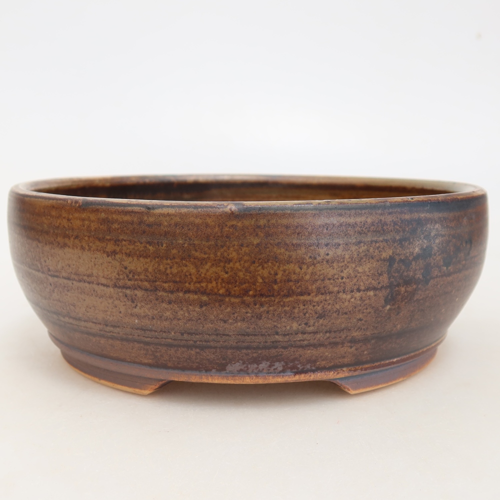 Keramische bonsaipot 17 x 17 x 6 cm, kleur bruin