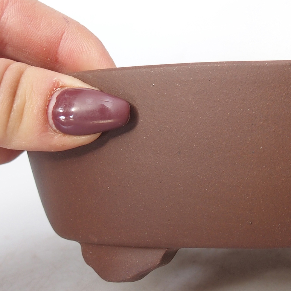 Bonsaischaal van keramiek 15,5 x 12 x 5,5 cm, bruin