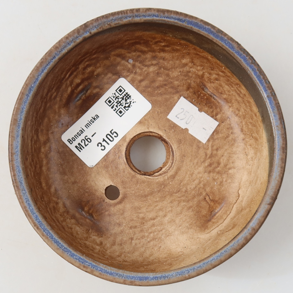 Keramische bonsaischaal 10,5 x 10,5 x 4 cm, kleur: blauw