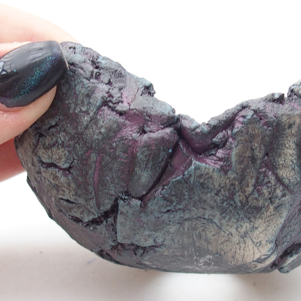 Keramische schelp 9,5 x 9 x 4,5 cm , kleur paars