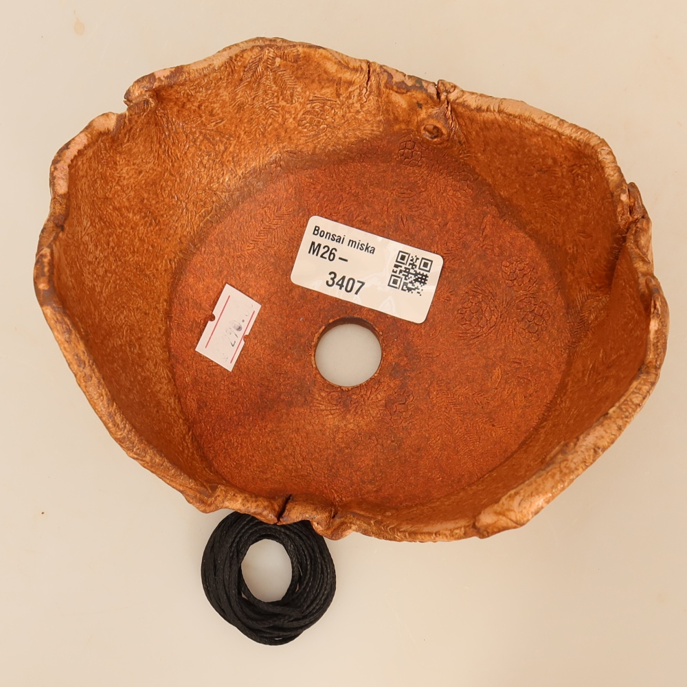 Keramische schaal voor kokedama, 14 x 12 x 9 cm, kleur: roze